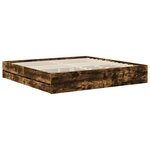 vidaXL Cadre de lit Chêne fumé 200 x 200 cm Bois Ingénierie