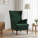vidaXL Fauteuil Vert foncé Velours