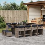 vidaXL Ensemble à manger de jardin avec coussins 13 Pièces résine tressée