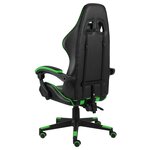 vidaXL Fauteuil de jeux vidéo Noir et vert Similicuir