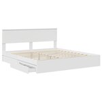 vidaXL Lit de Rangement Blanc 180 x 200 cm Bois d'ingénierie