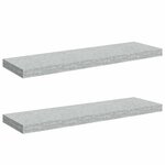 vidaXL Étagères murales flottantes 2 Pièces gris béton 80x23 5x3 8 cm MDF