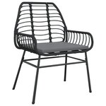 vidaXL Ensemble de salle à manger de jardin 7 pièces avec coussins  rotin poly noir