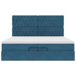 vidaXL Cadre de lit ottoman avec matelas bleu foncé 200x200 cm velours