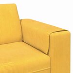 vidaXL Sofa en tissu avec coussin Jaune clair Tissu en velours côtelé