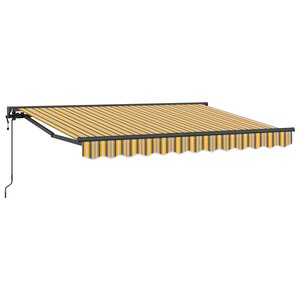 vidaXL Auvent rétractable électrique Jaune  Gris et Blanc 3 5 x 2 m