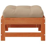 vidaXL Repose-pieds de jardin avec coussin Bois de pin massif