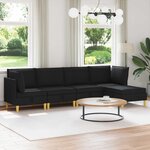 vidaXL Canapé modulaire avec rangement 5 Pièces Noir Tissu
