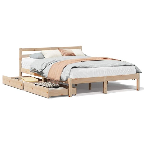 vidaXL Cadre de lit sans matelas 135x190 cm bois de pin massif