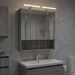 vidaXL Armoire Miroir de Salle de Bain Gris Sonoma 60 x 14.5 x 70 cm