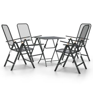 vidaXL Mobilier à dîner de jardin 5 Pièces Maille Métal Anthracite