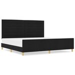 Cadre de lit en tissu noir vidaXL 200x200 cm