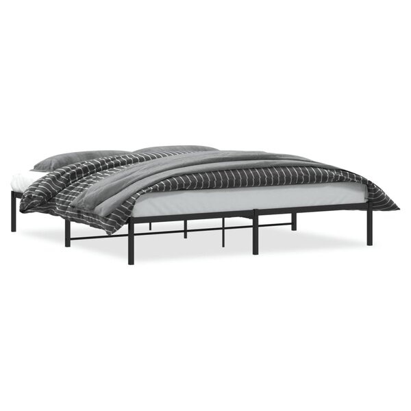 vidaXL Cadre de lit métal sans matelas noir 193x203 cm