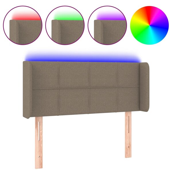 vidaXL Tête de lit à LED Taupe 103x16x78/88 cm Tissu