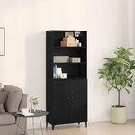 vidaXL Haut Armoire Chêne noir 69 5 x 32 5 x 180 cm Bois d'ingénierie