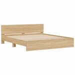 vidaXL Cadre de lit avec tête de lit et LED chêne sonoma 180x200 cm