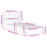 vidaXL Cadre de lit avec LED sans matelas gris 90x190 cm