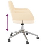 vidaXL Chaise pivotante de bureau Crème Tissu