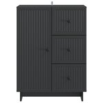 vidaXL Buffet avec tiroir Noir 66 x 34 5 x 90 cm Bois d'ingénierie