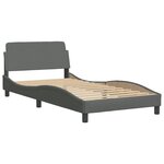 vidaXL Lit avec matelas gris foncé 100x200 cm tissu