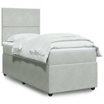vidaXL Sommier à lattes de lit et matelas Gris clair 80x200 cm Velours