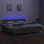 vidaXL Sommier à lattes de lit et matelas et LED Taupe 200x200cm Tissu