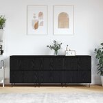 vidaXL Buffets 3 Pièces Chêne noir