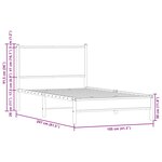 vidaXL Cadre de lit en métal avec tête de lit chêne marron 100x200 cm