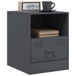 vidaXL Table de chevet anthracite 34 5x39x44 cm acier
