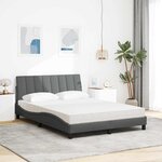 vidaXL Lit avec matelas Hanko gris foncé 140x200 cm tissu