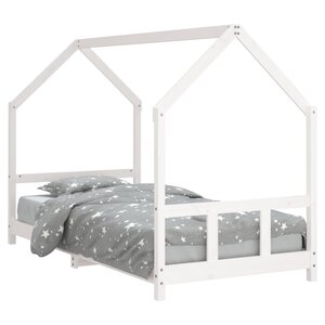 vidaXL Cadre de lit pour enfants blanc 90x200 cm bois de pin massif