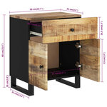 vidaXL Table de chevet 50x33x60 cm Bois de manguier et d'ingénierie