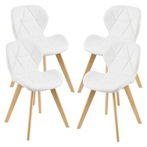 Lot de 4 chaises salle à manger similicuir 81 x 57 x 49 cm blanc 03_0006773