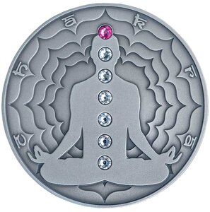 Monnaie SAHASRARA Chakra 2 Oz Argent 2000 Francs Cameroon 2021