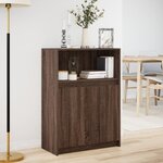 vidaXL Buffet avec LED chêne marron 72x34x100 cm bois d'ingénierie