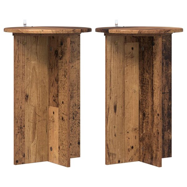 vidaXL Support de Plante 2 pièces Bois ancien Ø40 x 60 cm