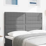 vidaXL Tête de lit LED Gris clair 144 cm Tissu en velours côtelé