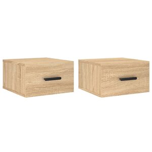 vidaXL Tables de chevet murales 2 Pièces chêne sonoma 35x35x20 cm