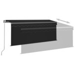 vidaXL Auvent manuel rétractable avec store 3x2 5 m Anthracite