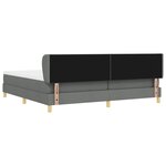 Lit Box Spring vidaXL avec matelas gris foncé 200x200 cm en tissu