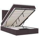 vidaXL Cadre de lit ottoman avec matelas marron foncé 120x200 cm tissu