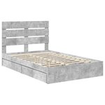 vidaXL Lit de Rangement Gris béton 135 x 190 cm Bois d'ingénierie