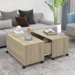 vidaXL Table basse Chêne sonoma 75x75x38 cm Aggloméré