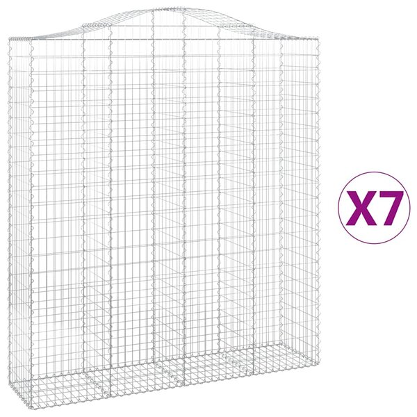 vidaXL Paniers à gabions arqués 7 Pièces 200x50x220/240 cm Fer galvanisé