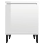 vidaXL Table de chevet avec pieds en métal blanc brillant 40x30x50 cm