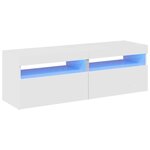 vidaXL Meubles TV avec lumières LED 2 Pièces blanc brillant 60x35x40 cm