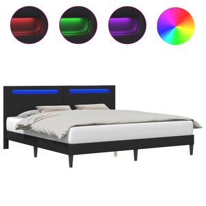 vidaXL Cadre de lit Noir 180 x 200 cm Simili cuir