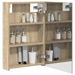 vidaXL Armoire Miroir de Salle de Bain avec étagère Chêne Sonoma