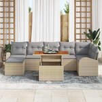 vidaXL Ensemble de canapé de jardin 8 Pièces beige et gris clair
