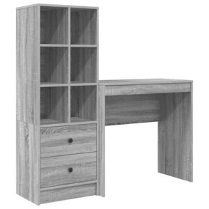 vidaXL Bureau avec rangement 2 Pièces Sonoma gris 80 x 40 x 76 cm